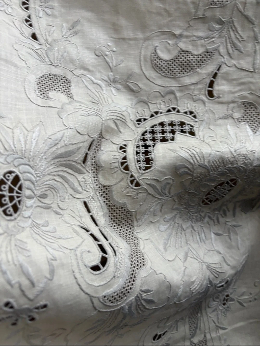 Handmade tablecloth and two napkins—new.